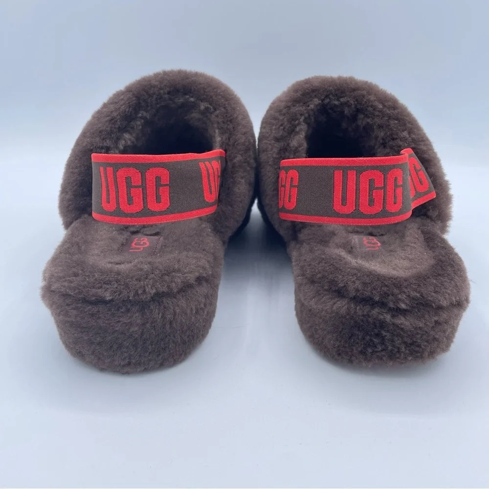 UGG Fluff Yeah Slides 7 Brown/Red - Picture 7 of 16